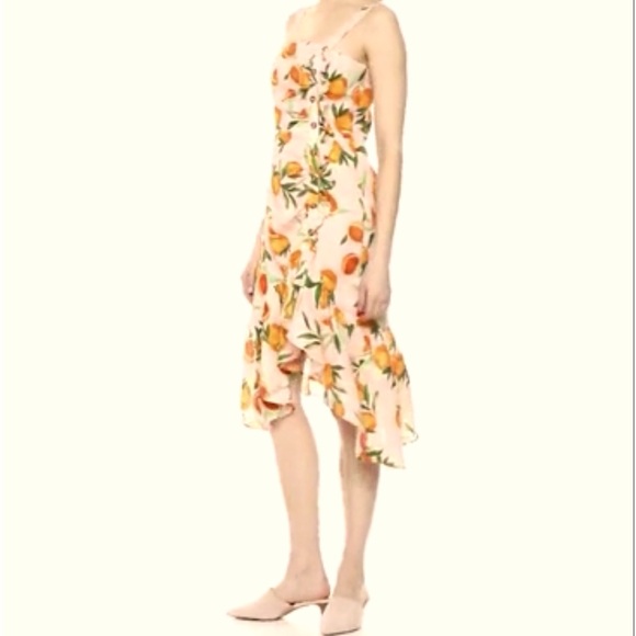 PARKER MILLIE DRESS WITH RUFFLE FRONT DETAILS AND HI-LO RUFFLED HEMLINE SIZE 4 - Picture 5 of 13